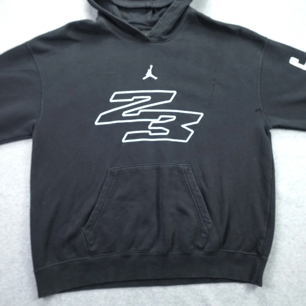 Jordan Hoodie Mens Medium Black Streetwear Pullover ‎ Graphic 23 Jumpman